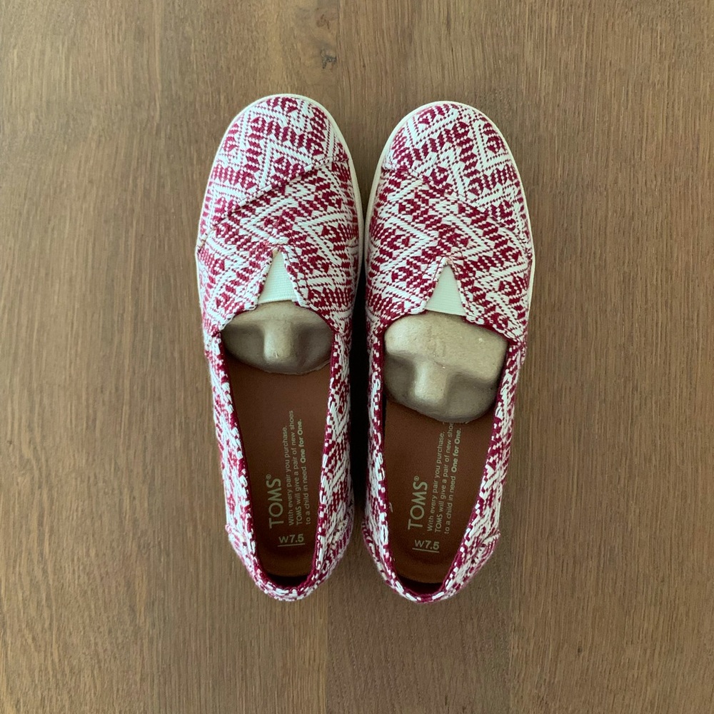 Toms Avalon Pomegranate Zig Zag Jacquard